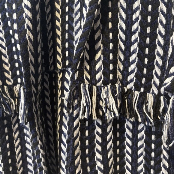 Cupcakes And Cashmere Sweater Knit Jacket Womens S Woven Fringe Tweed Boho Open - Picture 6 of 8